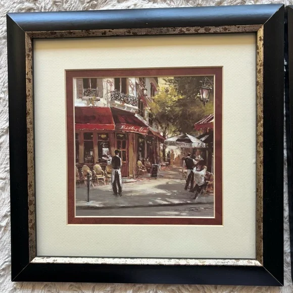 Brent Heighton artist 2 Boulevard cafe framed art signed prints